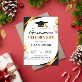 Invitaciones Acrílicas Elegante Dorado y Negro