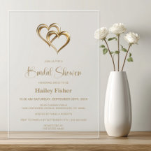 Elegante Ducha de Novia Corazones de Oro