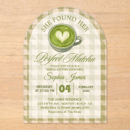 Invitaciones Acrílicas Elegante, Encontró Su Ducha Bridal Matcha Perfecta