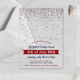 Invitaciones Acrílicas Elegante Estrellas De Caída 4 De Julio Fiesta
