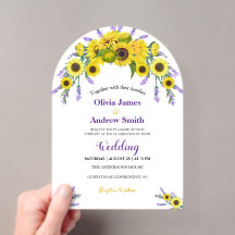 Elegante fiesta de boda de girasoles y lavanda vin