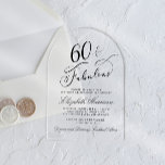 Invitaciones Acrílicas Elegante fiesta de cumpleaños número 60<br><div class="desc">Elegante y clara invitación a la fiesta de cumpleaños número 60 de acrílico con "60 & Fabulous" y su nombre en guiones de moda y los detalles del fiesta con letras sencillas y modernas.</div>