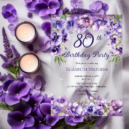 Invitaciones Acrílicas Elegante fiesta de cumpleaños número 80 de las vio