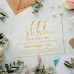 Invitaciones Acrílicas Elegante fiesta de cumpleaños sorpresa de Purpurin<br><div class="desc">Celebre con estilo con estas invitaciones acrílicas de la fiesta de cumpleaños sorpresa de la tipografía moderna y elegante. El diseño es fácil de personalizar y sus huéspedes se sentirán encantados cuando reciban estas elegantes invitaciones.</div>