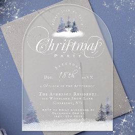 Invitaciones Acrílicas Elegante Fiesta de Navidades de Wonderland Arch Wi