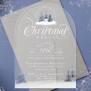 Invitaciones Acrílicas Elegante Fiesta de Navidades de Wonderland Arch Wi