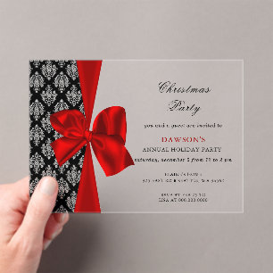 Invitaciones Acrílicas Elegante fiesta de vacaciones de Navidades de oso