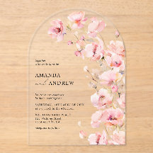 Elegante Floral Rosa Moderno Foto Boda
