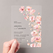 Elegante Floral Rosa Moderno Foto Boda