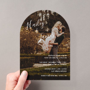 Invitaciones Acrílicas Elegante Foto Boda Moderna
