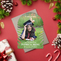 Elegante foto de graduación de licencia tropical