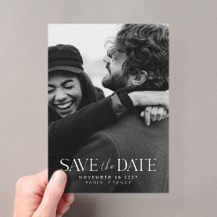 Invitaciones Acrílicas Elegante Foto Minimalista Moderna para Guardar la