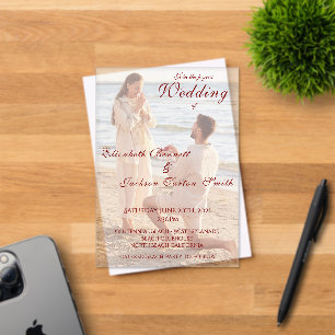 Invitaciones Acrílicas Elegante Foto Simple Minimal Romántico