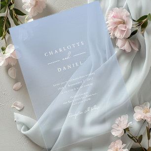 Invitaciones Acrílicas Elegante gradiente azul francés en acrílico para b