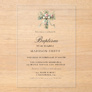 Invitaciones Acrílicas Elegante jardín de flores silvestres