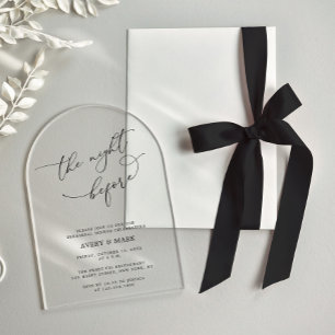 Invitaciones Acrílicas Elegante La Noche Antes De La Cena De Ensayo De Bo