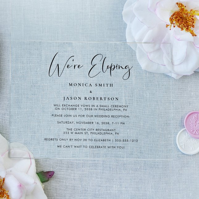 Invitaciones Acrílicas Elegante La recepción de la boda (Subido por el creador)