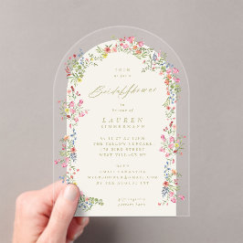 Invitaciones Acrílicas elegante manantial de arco floral primavera Bridal