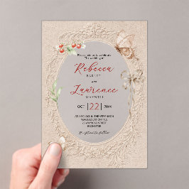 Invitaciones Acrílicas Elegante marco caprichoso boda