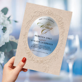 Invitaciones Acrílicas Elegante marco floral caligrafía boda acrílico