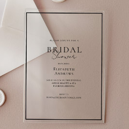 Invitaciones Acrílicas Elegante, Moderno, Letra a Mano, Desayuno de Novia