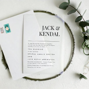 Invitaciones Acrílicas Elegante Moderno Nombres Editables Boda