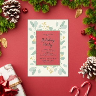 Invitaciones Acrílicas Elegante Navidad de Eucalipto