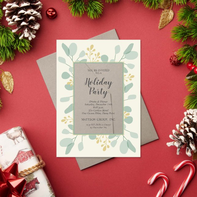 Invitaciones Acrílicas Elegante Navidad de Eucalipto (Insitu (Vacaciones))