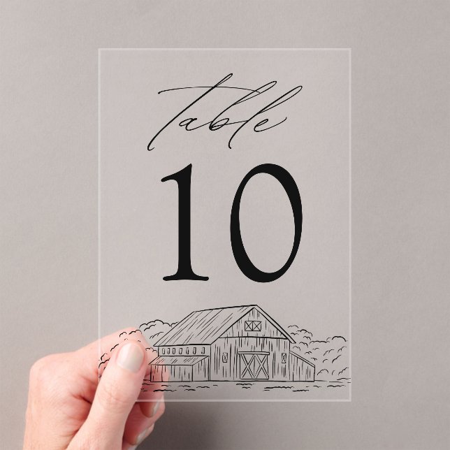 Invitaciones Acrílicas Elegante número de tabla de Boda de acrílico de gr (Insitu (portátil))