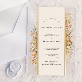 Invitaciones Acrílicas Elegante Partido de Compromiso Rústico de Caída Be