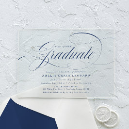 Invitaciones Acrílicas Elegante Partido de Graduación de Guiones de la Ma