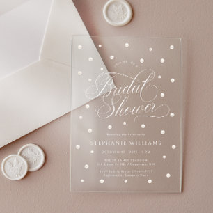 Invitaciones Acrílicas Elegante Pearls Bridal Shower