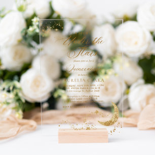 Invitaciones Acrílicas Elegante Quinceañera de una Noche Bajo las Estrell