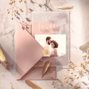 Invitaciones Acrílicas Elegante Romance   Boda de Foto Minimalista
