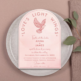 Invitaciones Acrílicas Elegante Romeo Mínimo Moderno y Julieta Cita Rosa