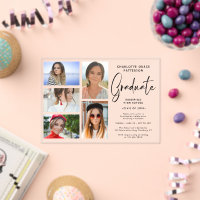Elegante Script Multi Photo Graduation Party