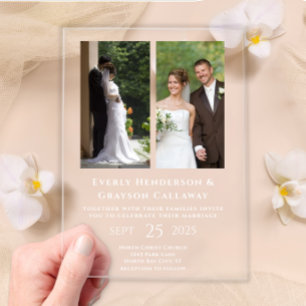 Invitaciones Acrílicas Elegante Sencillo Moderno Minimalista Boda Fotográ