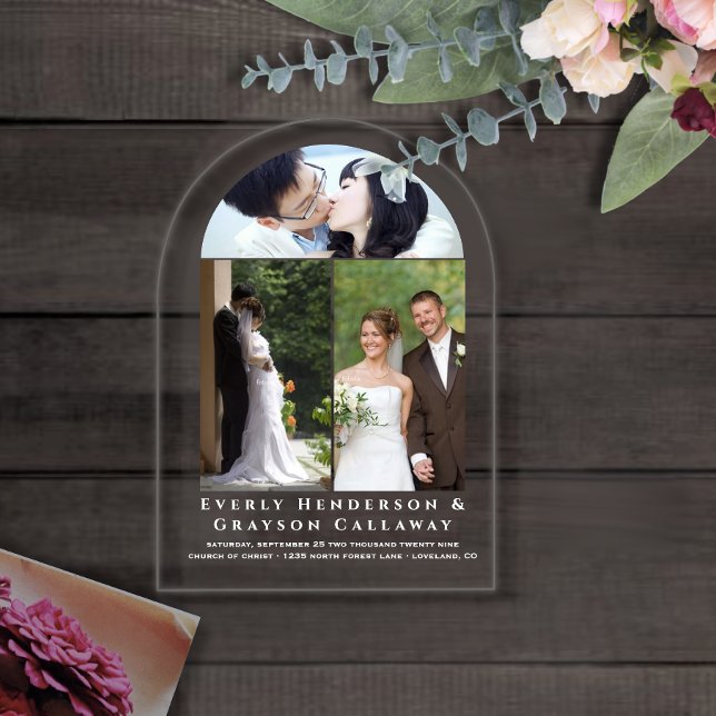 Invitaciones Acrílicas Elegante simple y moderno Boda de fotografía Minim (Subido por el creador)
