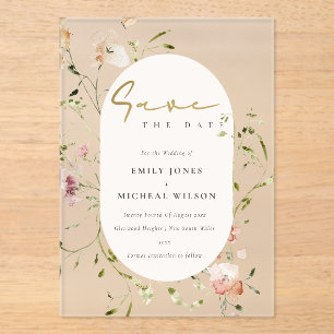 Invitaciones Acrílicas Elegante suave color de agua Rubor verde rojo