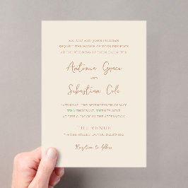 Invitaciones Acrílicas Elegante Tierra Neutra Boda moderno