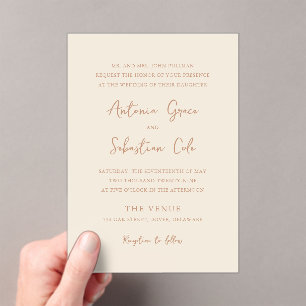Invitaciones Acrílicas Elegante Tierra Neutra Boda moderno