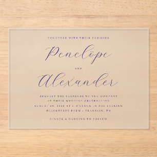 Invitaciones Acrílicas Elegante Tipografía Naval