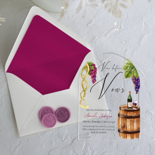 Invitaciones Acrílicas Elegante Vino Antes De Var Ducha Bridal De Vinos