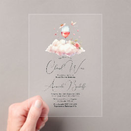 Invitaciones Acrílicas Elegante Vino de Nube Transparente para Fiesta de