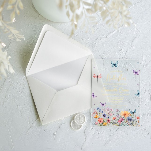 Invitaciones Acrílicas Elegante Watercolor Butterflies Bridal Shower (Subido por el creador)