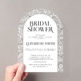 Invitaciones Acrílicas Elegante y sofisticada lluvia de harina blanca par