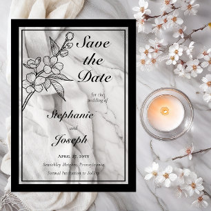 Invitaciones Acrílicas Elegantes flores de primavera Boda Guardar la fech