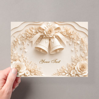 Invitaciones Acrílicas Elegantes Hochzeitsdesign mit Glocken und Rosen