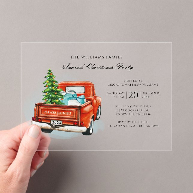 Invitaciones Acrílicas Elegantes Navidades Fiesta de la familia de vacaci (Insitu (portátil))