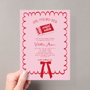 Invitaciones Acrílicas Ella Encontró Su Combinación Perfecta Doodle Despe